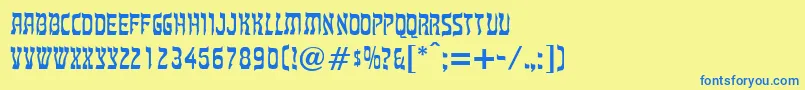 Tanach Font – Blue Fonts on Yellow Background