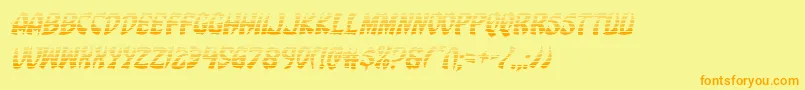 Eggrollgradital-Schriftart – Orangefarbene Schriften auf gelbem Hintergrund