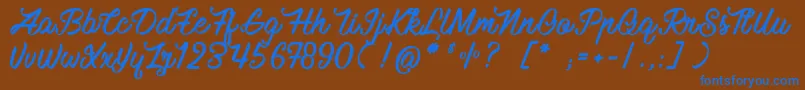 MauritianVibration Font – Blue Fonts on Brown Background