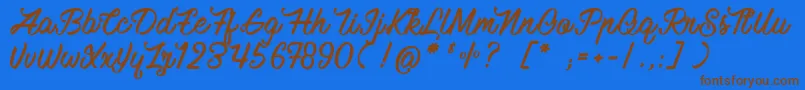 MauritianVibration Font – Brown Fonts on Blue Background