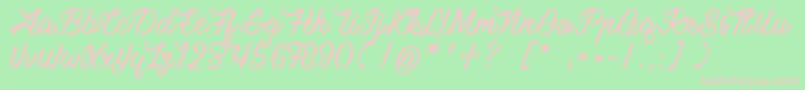 MauritianVibration Font – Pink Fonts on Green Background