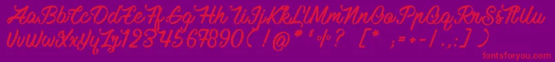 MauritianVibration Font – Red Fonts on Purple Background