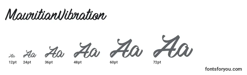 Размеры шрифта MauritianVibration