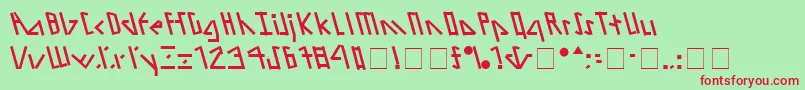 AlienTongueNormal Font – Red Fonts on Green Background