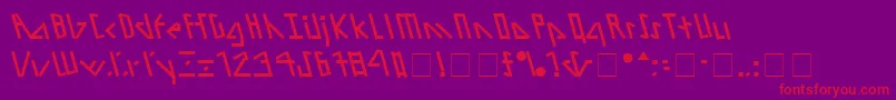 AlienTongueNormal-Schriftart – Rote Schriften auf violettem Hintergrund