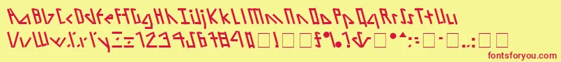 AlienTongueNormal Font – Red Fonts on Yellow Background