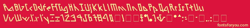 AlienTongueNormal Font – Yellow Fonts on Red Background