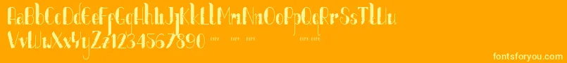 Czcionka Lumberjack – żółte czcionki na pomarańczowym tle