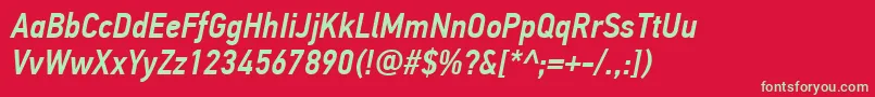 Czcionka PfdintextcondproMediumitalic – zielone czcionki na czerwonym tle