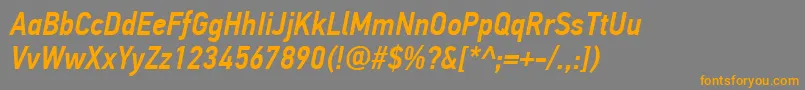 PfdintextcondproMediumitalic Font – Orange Fonts on Gray Background
