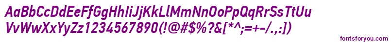 フォントPfdintextcondproMediumitalic – 紫色のフォント