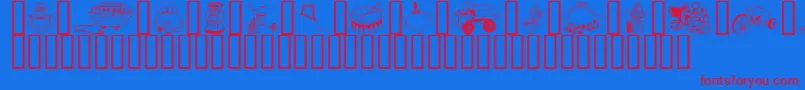 GeToys Font – Red Fonts on Blue Background