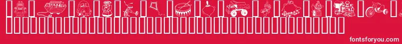 Fonte GeToys – fontes brancas em um fundo vermelho