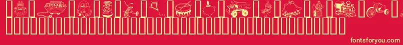 fuente GeToys – Fuentes Amarillas Sobre Fondo Rojo