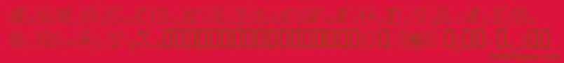 フォントAndradeSwash – 赤い背景に茶色の文字