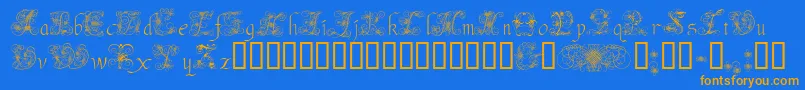 AndradeSwash Font – Orange Fonts on Blue Background