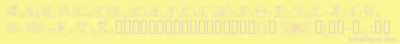 AndradeSwash Font – Pink Fonts on Yellow Background