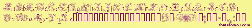AndradeSwash Font – Purple Fonts on Yellow Background