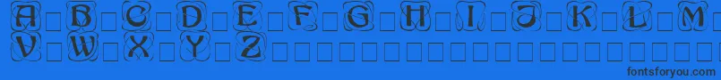 Шрифт AdageDisplayCapsSsi – чёрные шрифты на синем фоне