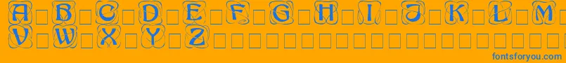 Шрифт AdageDisplayCapsSsi – синие шрифты на оранжевом фоне