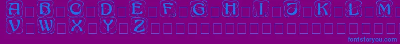フォントAdageDisplayCapsSsi – 紫色の背景に青い文字