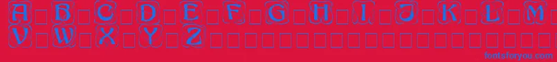 フォントAdageDisplayCapsSsi – 赤い背景に青い文字
