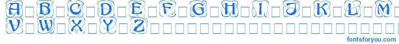 フォントAdageDisplayCapsSsi – 白い背景に青い文字