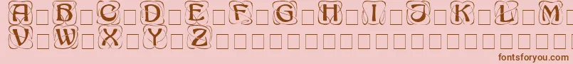 AdageDisplayCapsSsi-fontti – ruskeat fontit vaaleanpunaisella taustalla