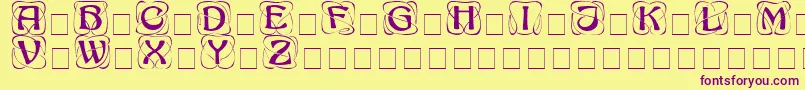 AdageDisplayCapsSsi-fontti – violetit fontit keltaisella taustalla
