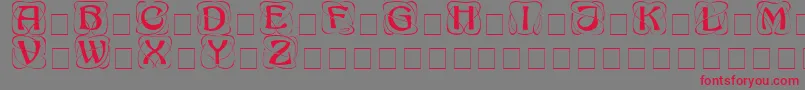 フォントAdageDisplayCapsSsi – 赤い文字の灰色の背景
