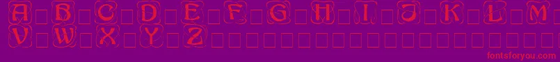 AdageDisplayCapsSsi-Schriftart – Rote Schriften auf violettem Hintergrund