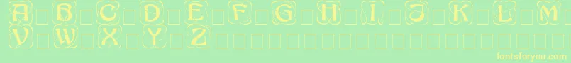 AdageDisplayCapsSsi-fontti – keltaiset fontit vihreällä taustalla