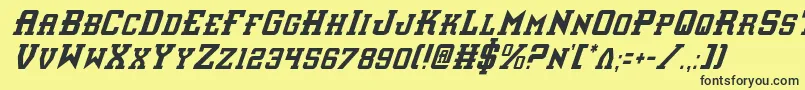 Interceptorci Font – Black Fonts on Yellow Background