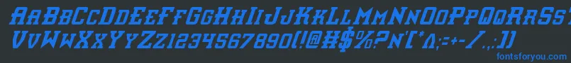 Interceptorci Font – Blue Fonts on Black Background