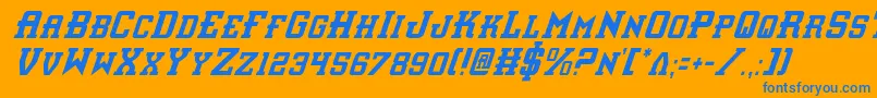 Interceptorci Font – Blue Fonts on Orange Background
