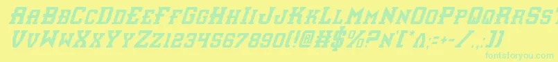 Interceptorci Font – Green Fonts on Yellow Background
