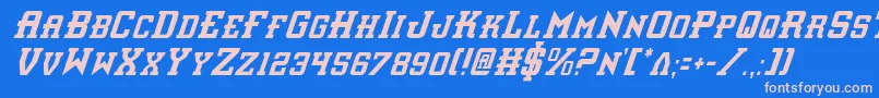 Interceptorci Font – Pink Fonts on Blue Background