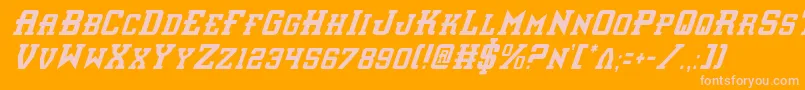 Interceptorci Font – Pink Fonts on Orange Background