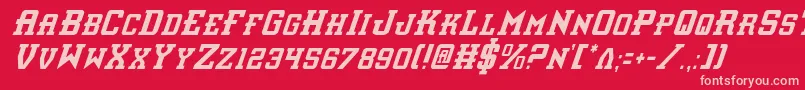 Interceptorci Font – Pink Fonts on Red Background