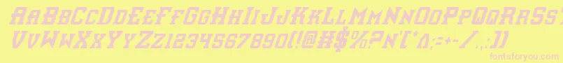 Interceptorci Font – Pink Fonts on Yellow Background