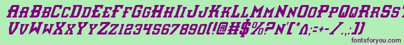 Interceptorci Font – Purple Fonts on Green Background