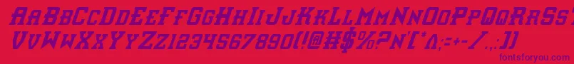 Interceptorci Font – Purple Fonts on Red Background
