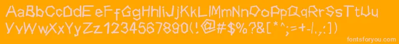 DheWood Font – Pink Fonts on Orange Background
