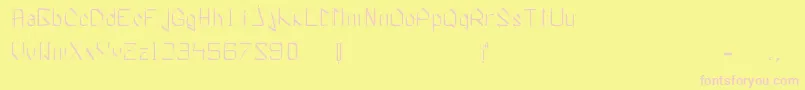 WhiteKnight-fontti – vaaleanpunaiset fontit keltaisella taustalla
