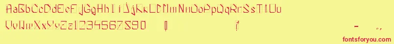 WhiteKnight-fontti – punaiset fontit keltaisella taustalla
