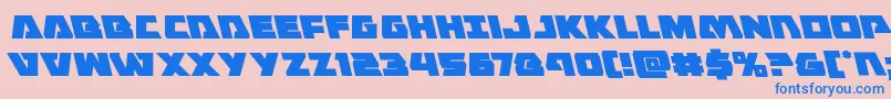 Eaglestrikeleft-Schriftart – Blaue Schriften auf rosa Hintergrund