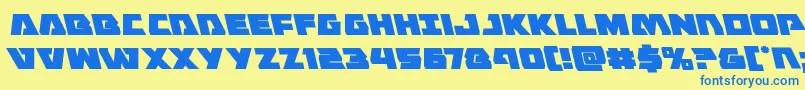 Eaglestrikeleft Font – Blue Fonts on Yellow Background