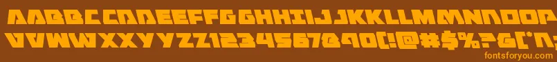 Eaglestrikeleft Font – Orange Fonts on Brown Background