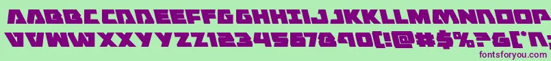Eaglestrikeleft-Schriftart – Violette Schriften auf grünem Hintergrund