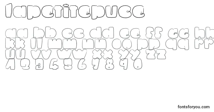 Schriftart LaPetitePuce – Alphabet, Zahlen, spezielle Symbole
